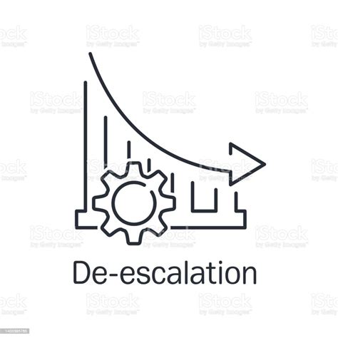 Deescalation Process Vector Linear Illustration Isolated On White