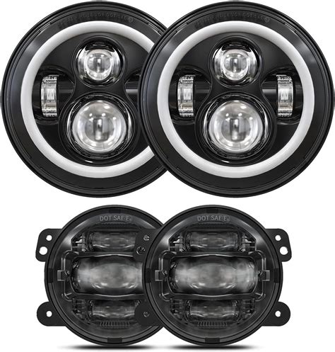 Amazon GXENOGO 7 Inch LED Halo Headlights LED Fog Lights