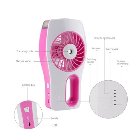 Monilon Mini Misting Fan Portable Cooling Humidifier Usb Rechargeable Hydrating Fan With Built