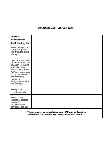 11+ Audit Corrective Action Plan Templates in MS Word| Excel | PDF