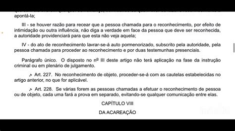 Código processo penal Art 226 a 228 voz humana YouTube