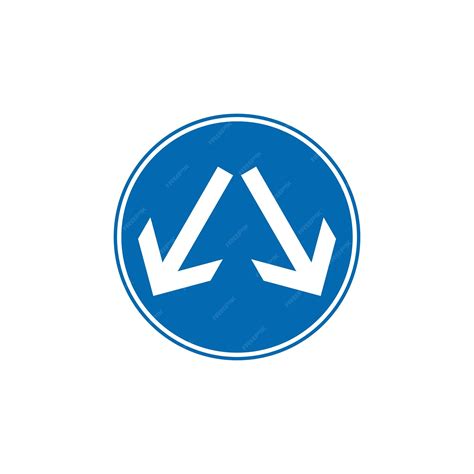 Premium Vector | Circle Blue Mandatory Regulatory Road Sign Vector Template