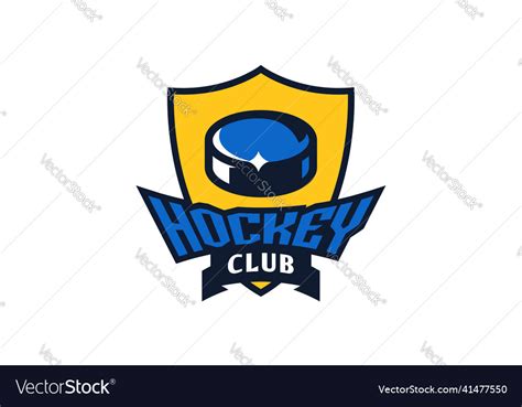 Ice hockey logo emblem colorful puck Royalty Free Vector