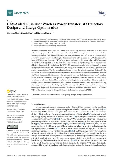 PDF UAV Aided Dual User Wireless Power Transfer 3D Trajectory Design