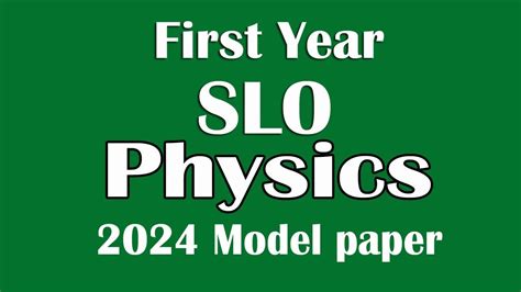 Physics First Year Model Paper All Kpk Boards Physics 2024 First