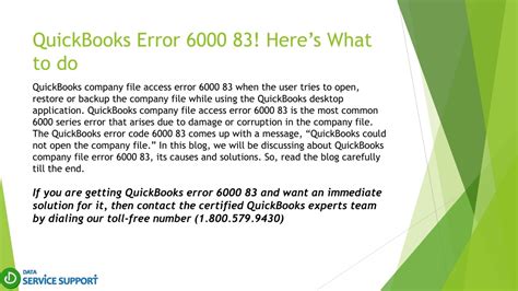 PPT Proper Method To Get Rid Of QuickBooks Error 6000 83 PowerPoint