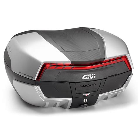 Givi V58NA Maxia 5 Monokey Top Case Silver With Red Reflectors 58