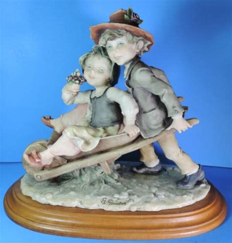 Capodimonte G Armani 1982 Florence Boy Pushing Girl In Wheelbarrow