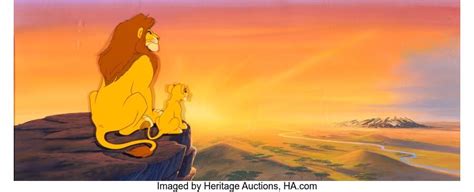 The Lion King Mufasa and Simba Publicity Cel with Key Master Background ...