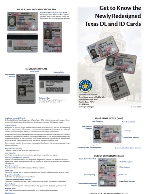 Get To Know The Newly Redesigned Texas Dl And Id Cards Adult And Under 21 Identification Card