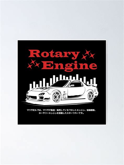 Mazda Rx7 Rotary Engine White Poster For Sale By Hans Studio Redbubble