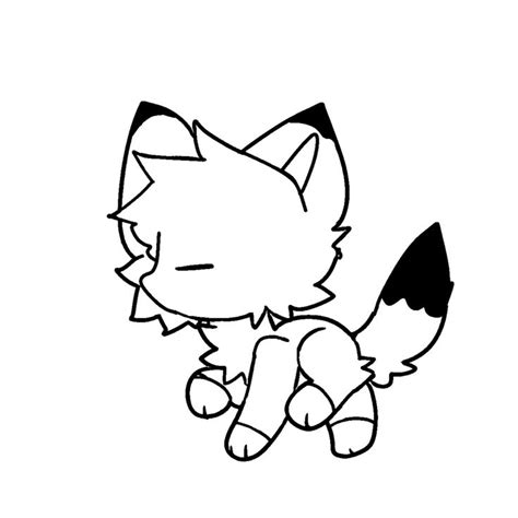 Buds Fox Base Simple Cat Drawing Drawing Base Animal Drawings