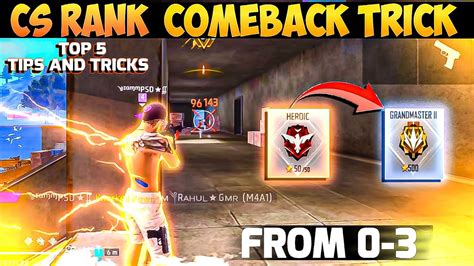 TOP 5 CS RANK COMEBACK TIPS WIN EVERY CS RANK IN FREE FIRE CS RANK