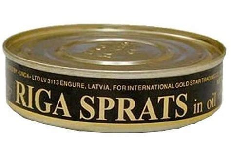 Riga Gold Smoked Sprats In Oil Easy Open Tin Can 160g035lb