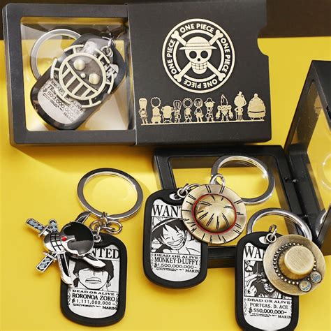 Luffy Zoro Ace Law Wanted Poster Key Chain Anime Accessories A Etsy