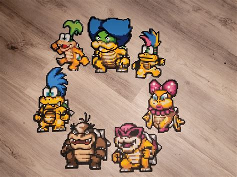 Mario Koopalings Perler Baddies 8 Bit Pixel Perler Bead Etsy