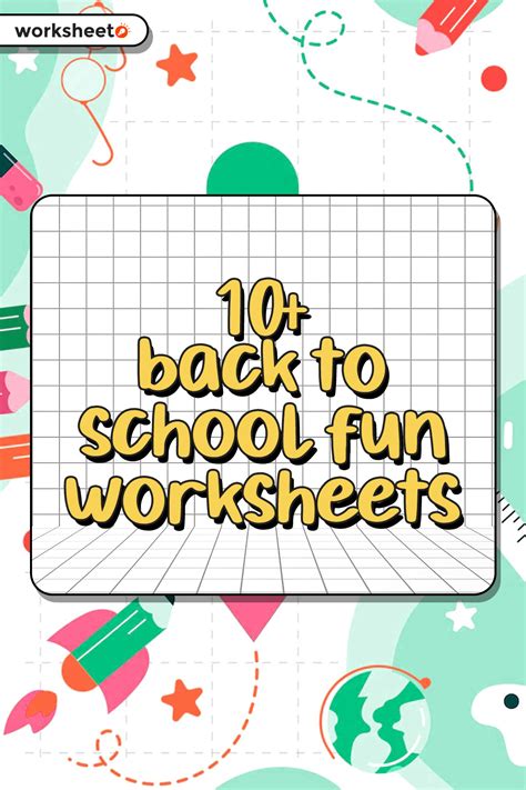 13 Back To School Fun Worksheets Free Pdf At