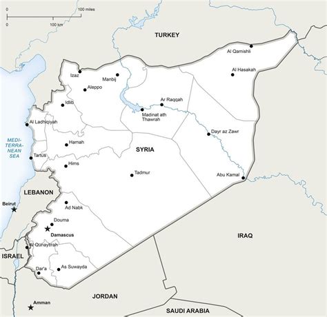 Political Map Syria Picture Geography Free Image Download