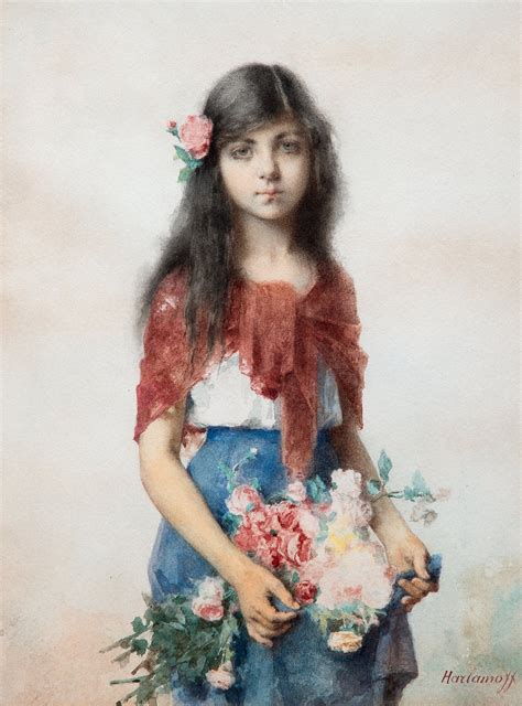 Alexei Alexeiewitsch Harlamoff Girl With Flowers Bukowskis