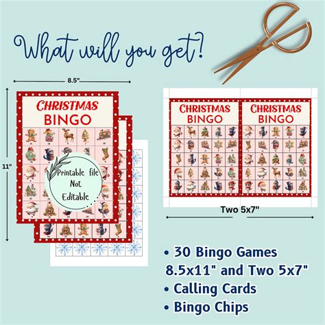 Christmas Bingo, 30 Christmas Bingo Cards & Numbers, Christmas Bingo ...