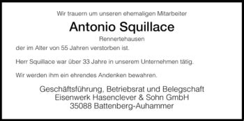 Traueranzeigen Von Antonio Squillace Trauer Hna De