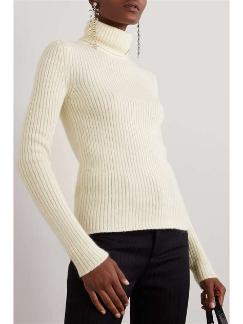 Saint Laurent Ribbed Knit Turtleneck Sweater Net A Porter