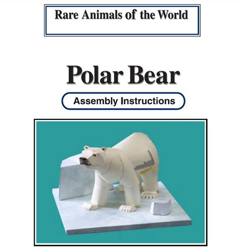 Polar Bear Papercraft 3d Paper Model Animal Zoo Paper Craft