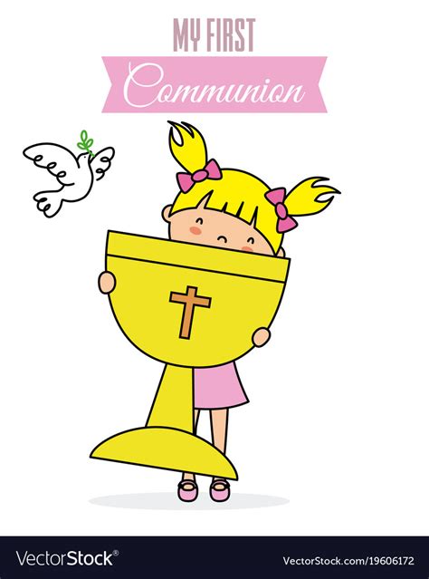 My First Communion Card Royalty Free Vector Image