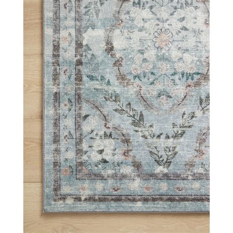 Rifle Paper Co X Loloi Rug Courtyard Cou 02 Chateau Blue High