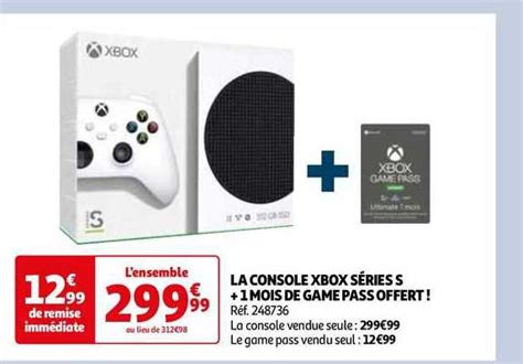 Promo La Console Xbox Séries S 1 Mois De Game Pass Offert chez