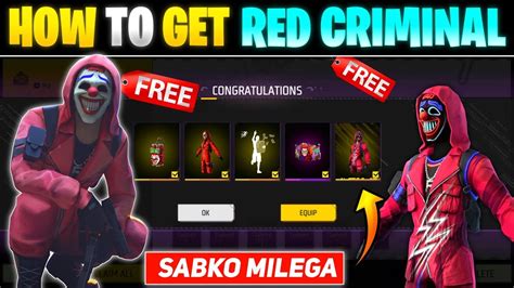 How To Get Red Criminal Bundle In Free Fire Neon Top Criminal Bundle