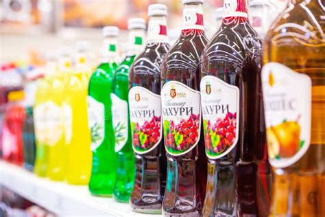 Bottles Of Lemonade On The Shelf In The Store Stock Photo Image Of