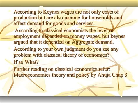 The Classical Theory Of Income And Employment Ppt