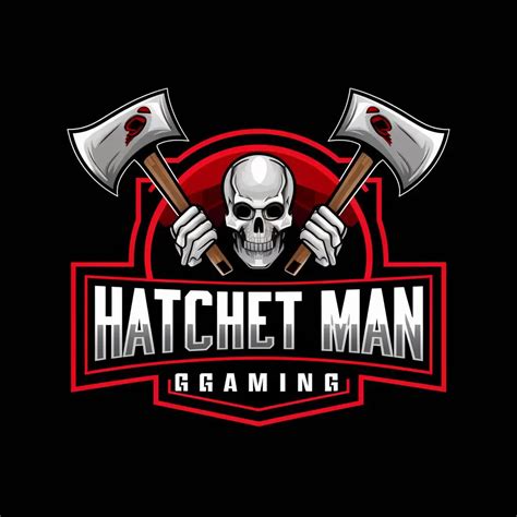 LOGO Design for Hatchet Man Gaming Edgy Typography with Skull and ...