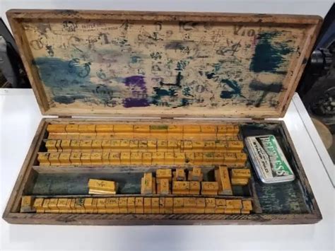 Antique Wooden Stamp Set in Wood Case - Hein Ventures Inc.