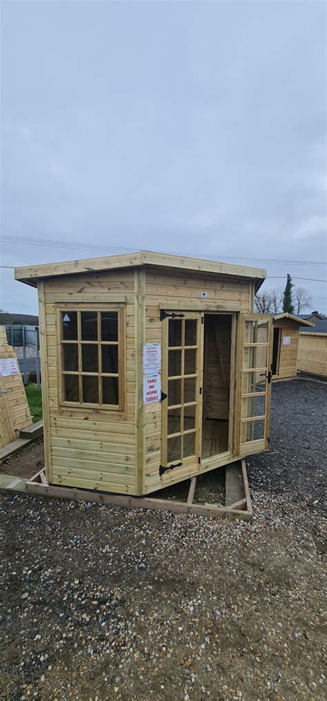 Corner Pent Summerhouse 7 X 7ft With 9 Pane Georgian Windows Skinners