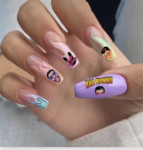 Bad Bunny Nail Inspo In 2022 Nails Nail Inspo Bunny Nails