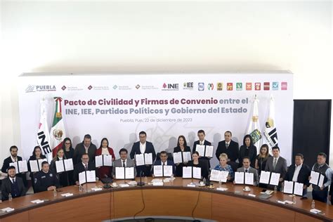 Firman pacto de civilidad 10 partidos políticos en Puebla