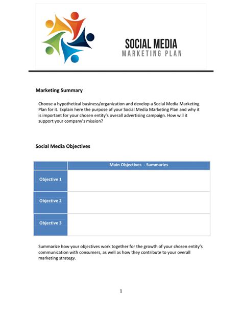 Social Media Marketing Plan Template Download Free Documents For Pdf