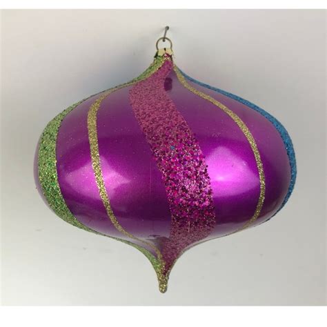 Unbranded Holiday Christmas Ornament Large Purple Green Blue