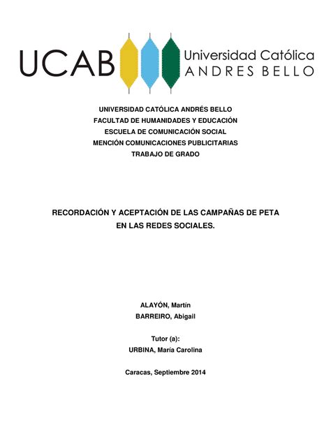 Tesis Ucab Universidad Cat Lica Andr S Bello Facultad De Humanidades