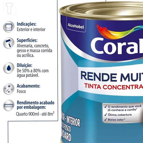 Tinta Coral Rende Muito Ml Branco Gelo Deposito Savassi Materiais