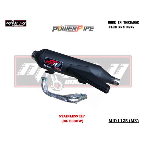 Mt8 Exhaust Pipe For Mio I 125 M3 Msi125gt Tambutso Shopee Philippines