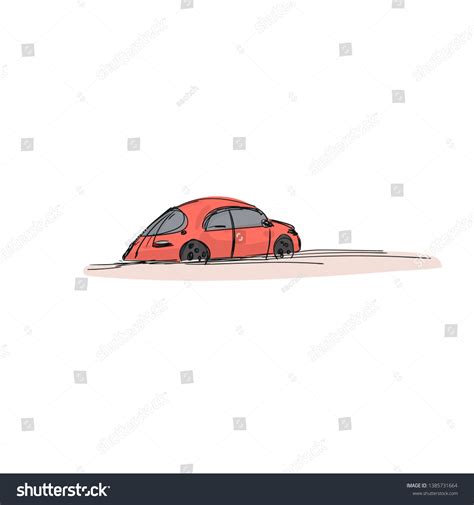 Car Red Drawing Vector Illustration Stock Vector (Royalty Free ...