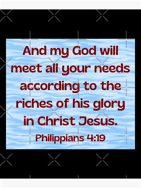 Bible Verse Philippians 4 19 Poster For Sale By BibleCreations