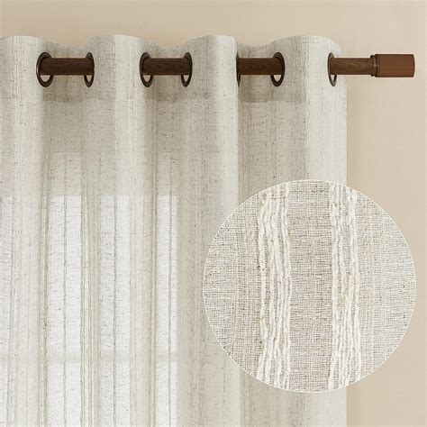 Amazon Topfinel Farmhouse Semi Sheer Linen Curtains Inch Long