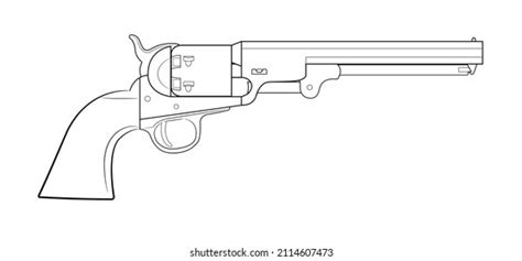 Illustration Black Powder Revolver Colt Navy Stock Vector (Royalty Free ...