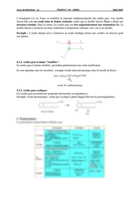 Solution Biochimie Chapitre Les Lipides Studypool