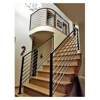 Contemporary Railing With Curve Contemporary Staircase Denver