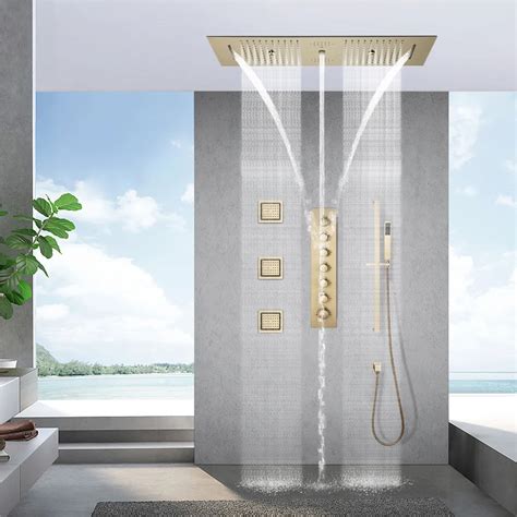 6 Functions Modern Thermostatic Massage Shower System Remote Controlled